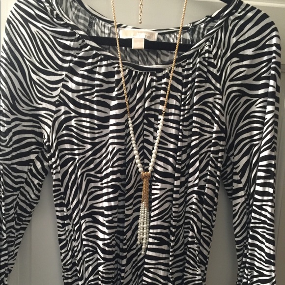 MIchael Kors zebra striped blouse - Picture 1 of 3